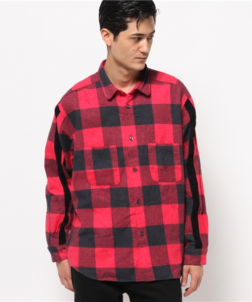 ALDIES（アールディーズ）の「John Wide Shirts ワイドシルエット ネルシャツ（シャツ/ブラウス・メンズ・レッド/その他1/その他2/ネイビー・MEDIUM/LARGE/SMALL）」の11枚目の写真