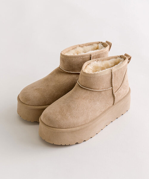 OLIVE des OLIVE（オリーブデオリーブ）の「ムートンショートブーツ（その他シューズ・レディース・ベージュ/モカ・SMALL/MEDIUM/LARGE/X-LARGE）」の2枚目の写真