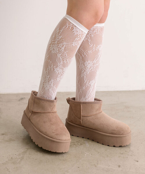 OLIVE des OLIVE（オリーブデオリーブ）の「ムートンショートブーツ（その他シューズ・レディース・ベージュ/モカ・SMALL/MEDIUM/LARGE/X-LARGE）」の5枚目の写真