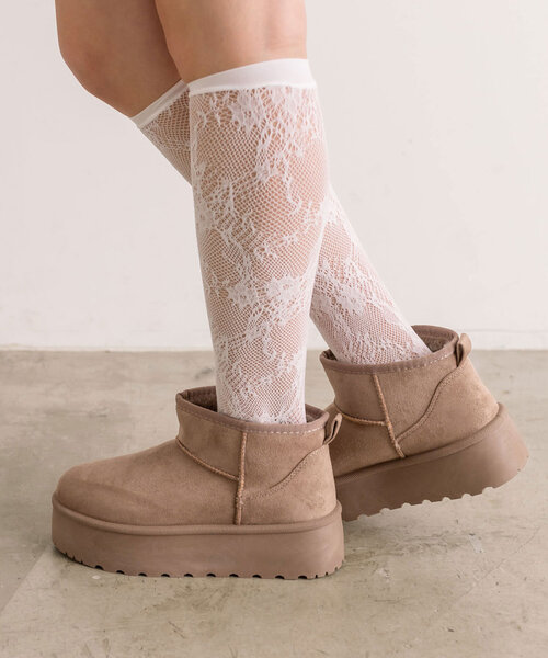 OLIVE des OLIVE（オリーブデオリーブ）の「ムートンショートブーツ（その他シューズ・レディース・ベージュ/モカ・SMALL/MEDIUM/LARGE/X-LARGE）」の6枚目の写真