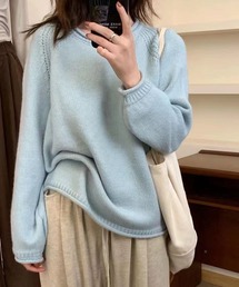 ゆったりパフスリーブニット