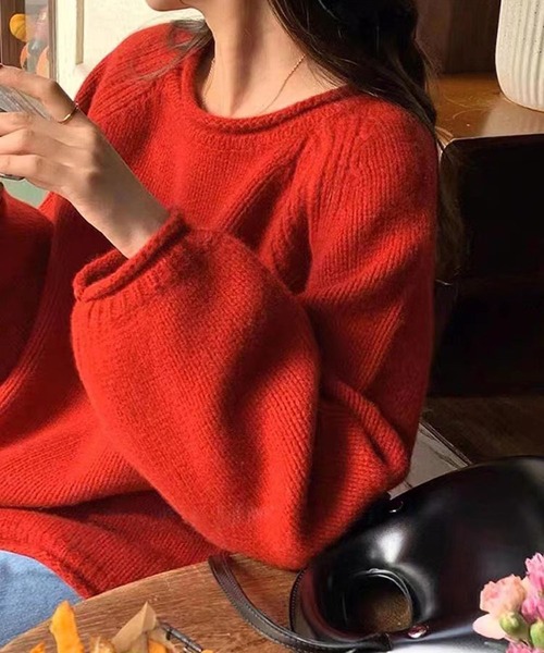 MAISON DE THERESE(メゾン ド テレーズ)の「ゆったりパフスリーブニット(Tシャツ/カットソー・レディース・グリーン/Mustard/ピンク/レッド/オレンジ/パープル/ブラック/アイボリー/ライトブルー/ローズ・FREE)」の20枚目の写真