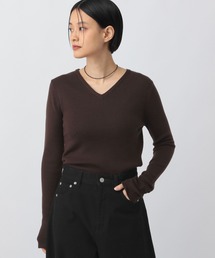 Lara Vネックプルオーバー_長袖