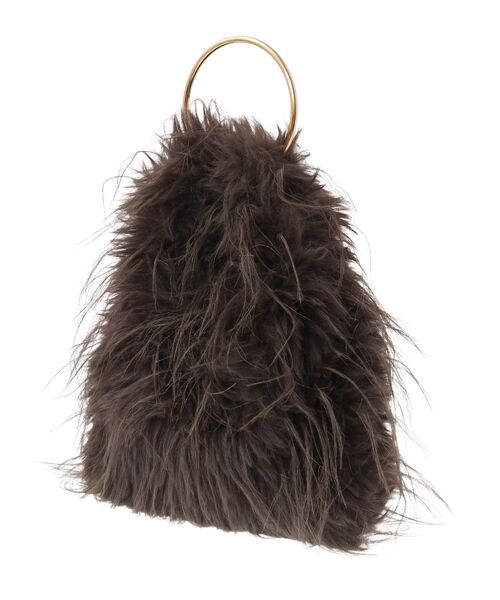 CRAFT STANDARD BOUTIQUE（クラフトスタンダードブティック）の「リングハンドルフェイクファーバッグ（ハンドバッグ・レディース・ホワイト/ダークブラウン・FREE）」の11枚目の写真