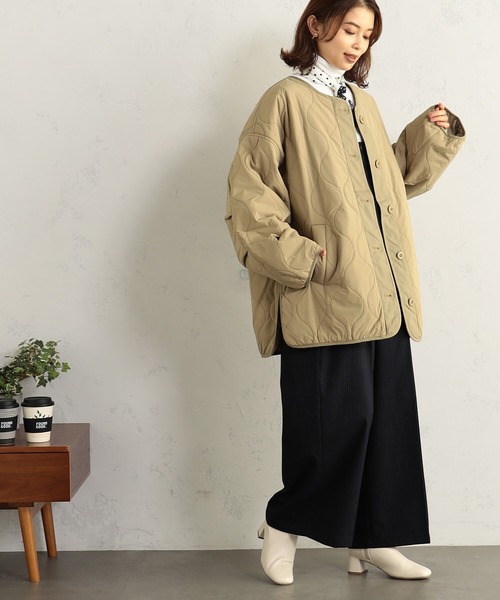 FOUND GOOD（ファウンドグッド）の「キルティングブルゾン（ブルゾン・レディース・グリーン系8/ベージュ/アイボリー/ブラック・M/S/L）」の9枚目の写真