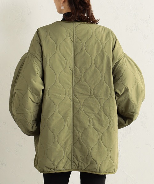 FOUND GOOD（ファウンドグッド）の「キルティングブルゾン（ブルゾン・レディース・グリーン系8/ベージュ/アイボリー/ブラック・M/S/L）」の18枚目の写真