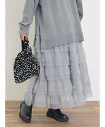 Samansa Mos2 | チュールティアードスカート(スカート)