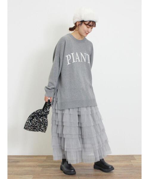 Samansa Mos2（サマンサ モスモス）の「チュールティアードスカート（スカート・レディース・キナリ/ブラック/グレー・F）」の8枚目の写真