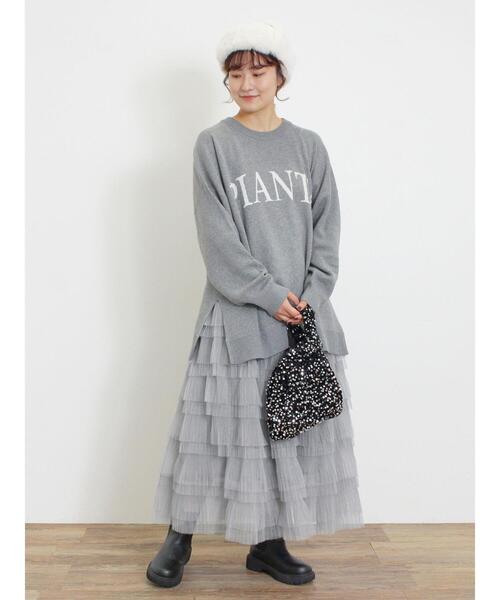 Samansa Mos2（サマンサ モスモス）の「チュールティアードスカート（スカート・レディース・キナリ/ブラック/グレー・F）」の9枚目の写真