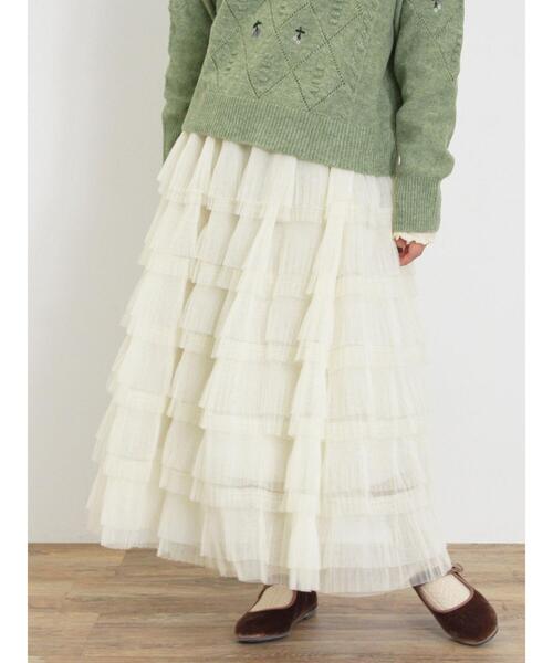 Samansa Mos2（サマンサ モスモス）の「チュールティアードスカート（スカート・レディース・キナリ/ブラック/グレー・F）」の15枚目の写真