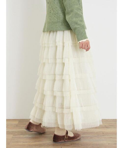 Samansa Mos2（サマンサ モスモス）の「チュールティアードスカート（スカート・レディース・キナリ/ブラック/グレー・F）」の16枚目の写真