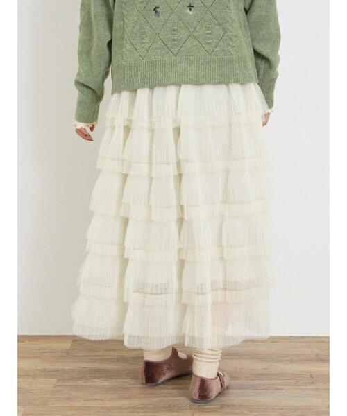 Samansa Mos2（サマンサ モスモス）の「チュールティアードスカート（スカート・レディース・キナリ/ブラック/グレー・F）」の17枚目の写真