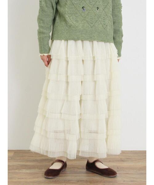 Samansa Mos2（サマンサ モスモス）の「チュールティアードスカート（スカート・レディース・キナリ/ブラック/グレー・F）」の18枚目の写真