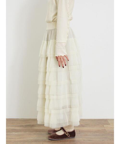 Samansa Mos2（サマンサ モスモス）の「チュールティアードスカート（スカート・レディース・キナリ/ブラック/グレー・F）」の20枚目の写真