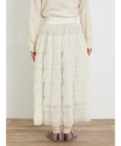 Samansa Mos2（サマンサ モスモス）の「チュールティアードスカート（スカート・レディース・キナリ/ブラック/グレー・F）」の21枚目の写真