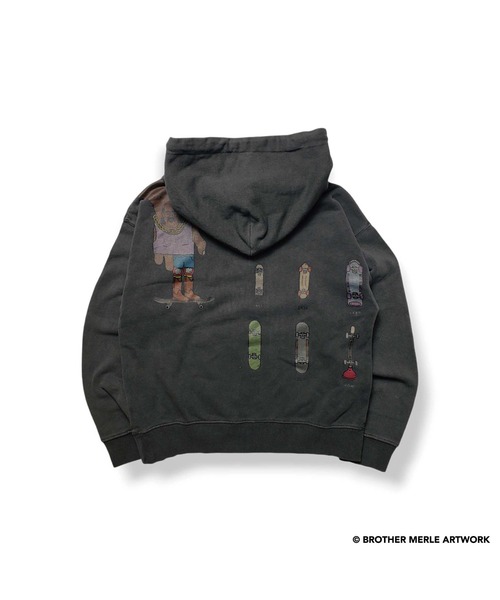 BROTHER MERLE（ブラザー マール）の「RIVER SIDE CULTURE/Brother Merle(ブラザーマール) FINGER BORD プルパーカー KIDS (M4)（パーカー・キッズ・チャコールグレー/オートミール・LARGE/MEDIUM/SMALL）」の8枚目の写真