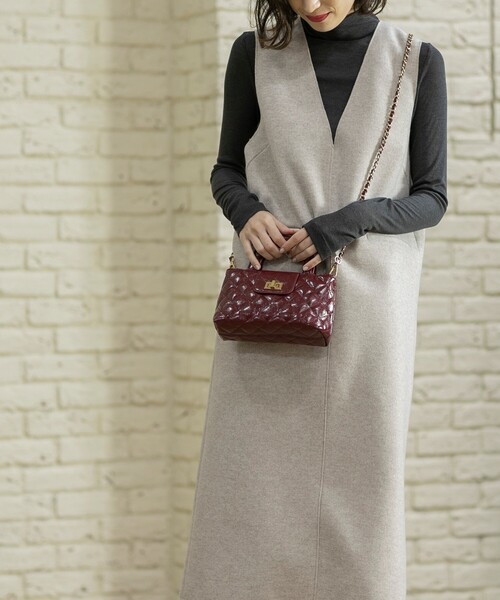 OPAQUE.CLIP（オペークドットクリップ）の「◆【2WAY】ダイヤキルティングデザインチェーンショルダーバッグ（ショルダーバッグ・レディース・ボルドー/シルバー/アイボリー系5/ブラック系5・00）」の20枚目の写真