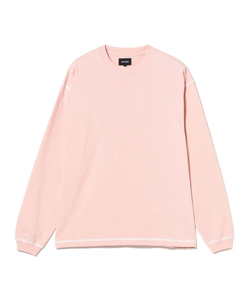 BEAMS（ビームス）の「ステッチ クルーネック Tシャツ（Tシャツ/カットソー・メンズ・グレー/クリーム/ピンク・S/M/L/XL）」の3枚目の写真