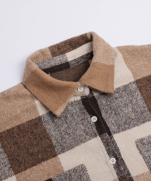 SUGAR BISKET（シュガービスケット）の「オーバーサイズ チェック柄ジャケット（シャツ/ブラウス・レディース・ブラック/ブラウン・フリー）」の22枚目の写真