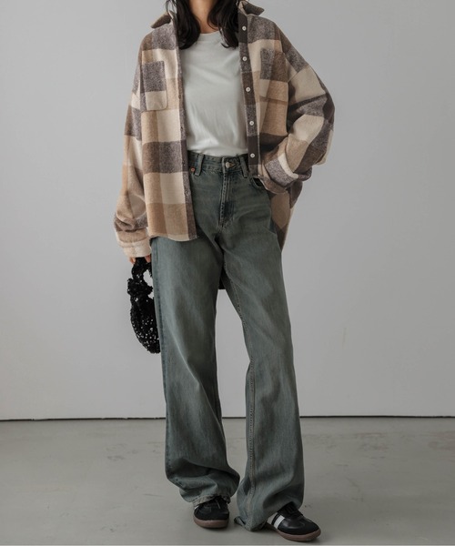 SUGAR BISKET（シュガービスケット）の「オーバーサイズ チェック柄ジャケット（シャツ/ブラウス・レディース・ブラック/ブラウン・フリー）」の15枚目の写真