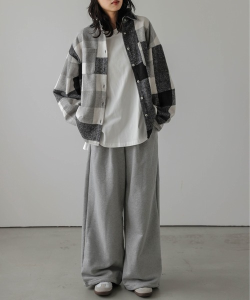 SUGAR BISKET（シュガービスケット）の「オーバーサイズ チェック柄ジャケット（シャツ/ブラウス・レディース・ブラック/ブラウン・フリー）」の6枚目の写真