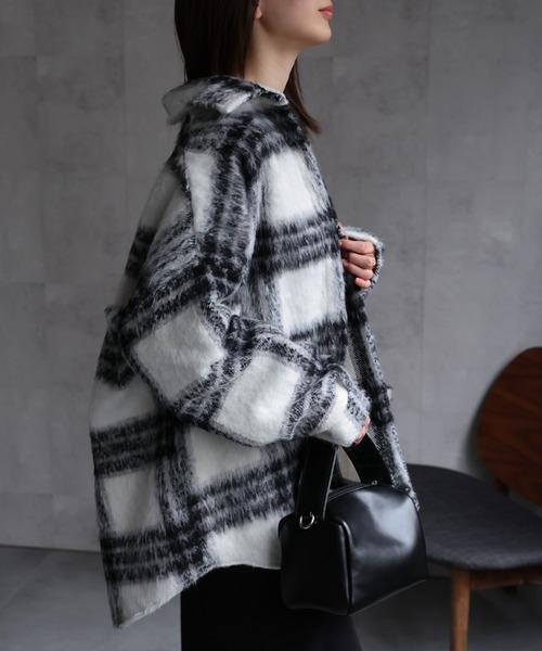 CREARE -LINO-（クレアーレリノ）の「〈ユニセックス商品〉起毛 シャギーチェックビッグシルエットシャツ/ジャケット（その他トップス・レディース・レッド/ブラック/ブルー・FREE）」の18枚目の写真
