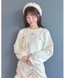 F i.n.t | ローズミニブーケ刺繍ニットプルオーバー(ニット/セーター)