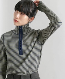 KBF | タートルホックボーダートップス(Tシャツ/カットソー)