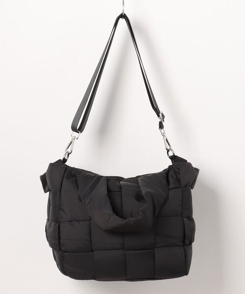 ground green store（グラウンドグリーンストア）の「ground green store / 編み込みデザインバッグ（ショルダーバッグ・レディース・グレー/ブラック/ライトグレー・FREE）」の2枚目の写真