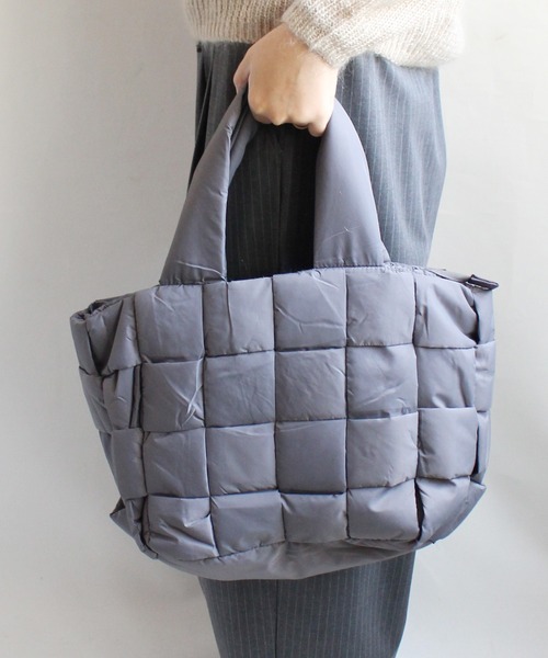 ground green store（グラウンドグリーンストア）の「ground green store / 編み込みデザインバッグ（ショルダーバッグ・レディース・グレー/ブラック/ライトグレー・FREE）」の5枚目の写真