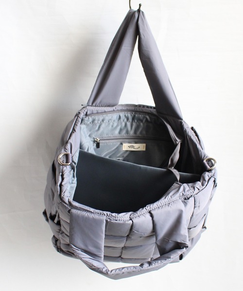 ground green store（グラウンドグリーンストア）の「ground green store / 編み込みデザインバッグ（ショルダーバッグ・レディース・グレー/ブラック/ライトグレー・FREE）」の14枚目の写真