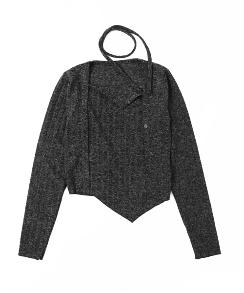 dispark（ディスパーク）の「DISPARK/チョーカー付きスラブニット（ニット/セーター・レディース・ワイン/チャコール・FREE）」の13枚目の写真