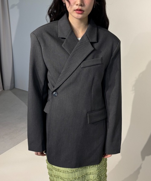 FUULLY STUDIO（フーリィーステューディオ）の「2WAYボクシーテーラードジャケット（テーラードジャケット・レディース・ブラウン/グレー/ブラック・FREE）」の14枚目の写真