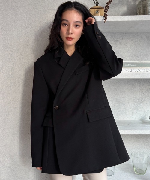 FUULLY STUDIO（フーリィーステューディオ）の「2WAYボクシーテーラードジャケット（テーラードジャケット・レディース・ブラウン/グレー/ブラック・FREE）」の9枚目の写真