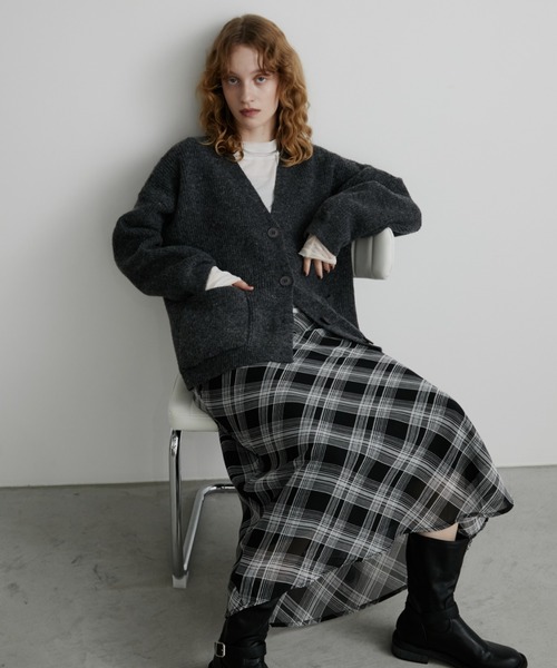 オーバーサイズVネックカーディガン（カーディガン/ボレロ）｜Aunt