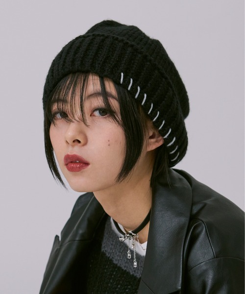 Ellno Loset（エルノロゼット）の「ステッチニットバケハ（ハット・メンズ・ブラック・FREE）」の3枚目の写真