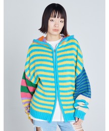 パーカー /Little Sunny Bite/stripe knit hoodie レディース メンズ Little sunny bite パーカー 「Little Sunny Bite」stripe knit
