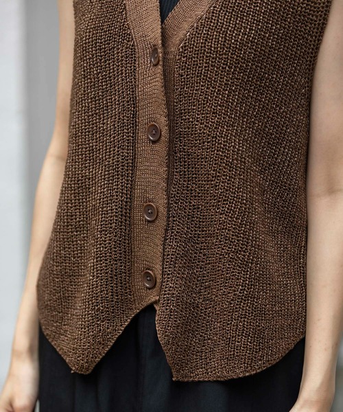 Munich（ミューニック）の「針抜き編みニットジレ（ベスト・レディース・ブラック/グレイッシュベージュ/ブラウン・FREE）」の19枚目の写真