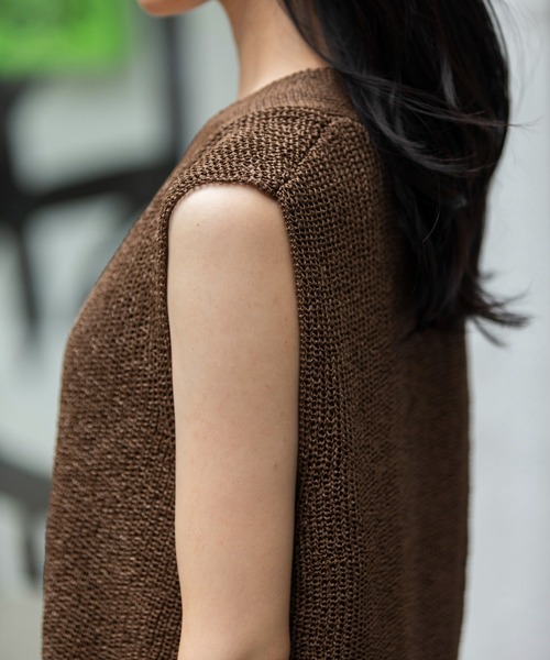 Munich（ミューニック）の「針抜き編みニットジレ（ベスト・レディース・ブラック/グレイッシュベージュ/ブラウン・FREE）」の18枚目の写真