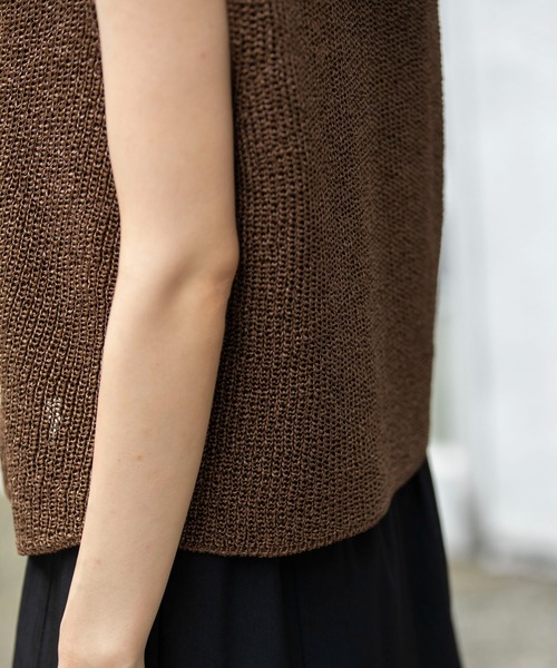 Munich（ミューニック）の「針抜き編みニットジレ（ベスト・レディース・ブラック/グレイッシュベージュ/ブラウン・FREE）」の17枚目の写真