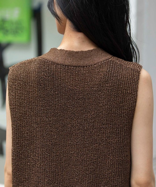 Munich（ミューニック）の「針抜き編みニットジレ（ベスト・レディース・ブラック/グレイッシュベージュ/ブラウン・FREE）」の16枚目の写真