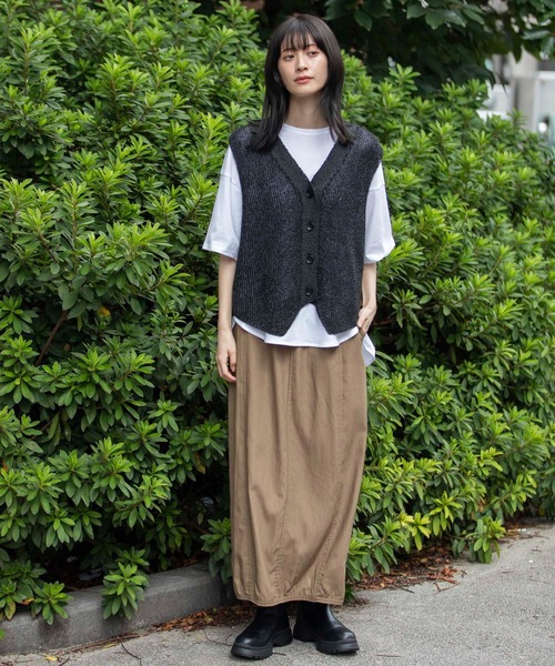 Munich（ミューニック）の「針抜き編みニットジレ（ベスト・レディース・ブラック/グレイッシュベージュ/ブラウン・FREE）」の15枚目の写真