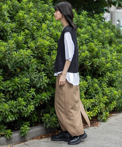 Munich（ミューニック）の「針抜き編みニットジレ（ベスト・レディース・ブラック/グレイッシュベージュ/ブラウン・FREE）」の14枚目の写真