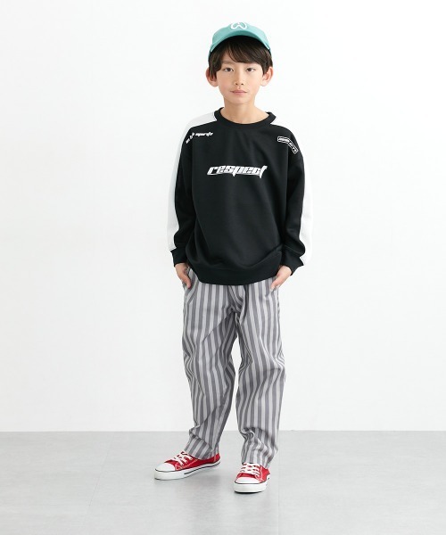 QUNTSTYLE(キュントスタイル)の「袖ラインプリントトレーナー(スウェット・キッズ・ブラック/オフホワイト/ベージュ・110/120/130/140/150/160)」の18枚目の写真