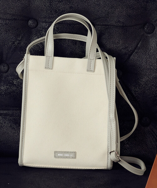 MONO　COMME CA（モノコムサ）の「キャンバスミニショルダー（ショルダーバッグ・レディース・ブラック/グレー・FREE）」の6枚目の写真