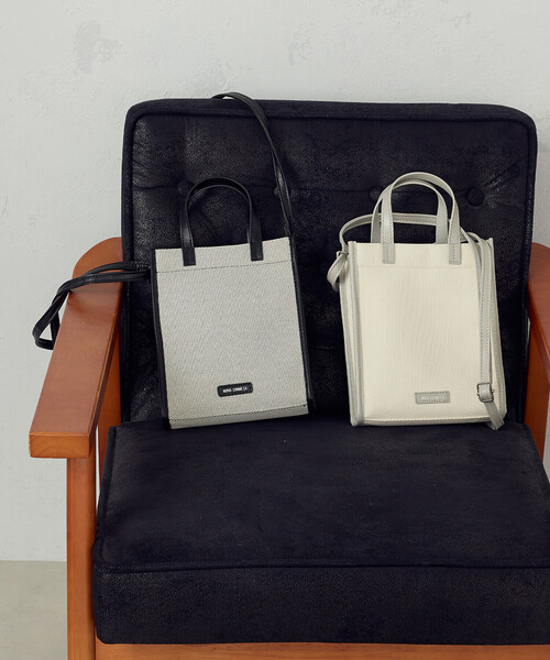 MONO　COMME CA（モノコムサ）の「キャンバスミニショルダー（ショルダーバッグ・レディース・ブラック/グレー・FREE）」の8枚目の写真