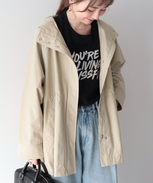 AMERICAN HOLIC（アメリカンホリック）の「花粉防止撥水加工マウンテンパーカー（マウンテンパーカー・レディース・ネイビー/ミント/アイボリー/ライトベージュ・M/L）」の11枚目の写真