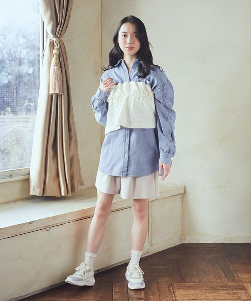 earth music&ecology(アースミュージックアンドエコロジー)の「ジャカードビスチェ(ベスト・レディース・アイボリー/ブルー/ブラック・FREE)」の9枚目の写真