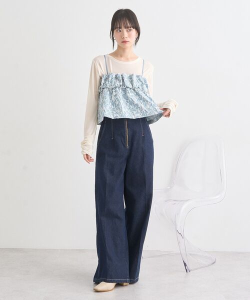 earth music&ecology(アースミュージックアンドエコロジー)の「ジャカードビスチェ(ベスト・レディース・アイボリー/ブルー/ブラック・FREE)」の19枚目の写真