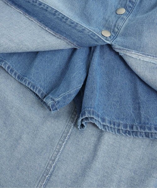 algy(アルジー)の「デニムロングラップスカート(デニムスカート・キッズ・サックスブルー/グレー・XX-SMALL/X-SMALL/SMALL/MEDIUM)」の13枚目の写真